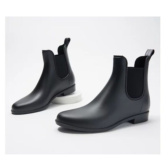 Jeffrey Campbell PLAY Forecast 2 Matte Black Chelsea Rainboots Size 8 Waterproof - Picture 2 of 12